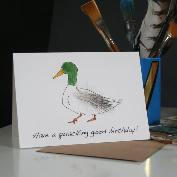 Duck Carte Colvert Birthday Plume