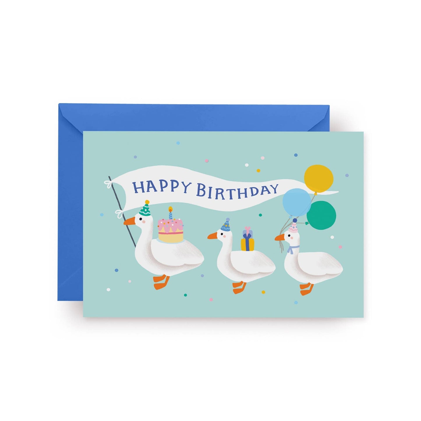 Carte d'Anniversaire Canards Blancs