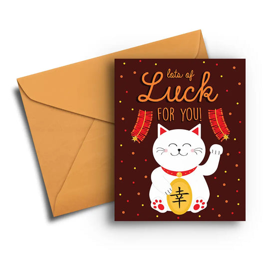 Lucky Cat Birthday Card