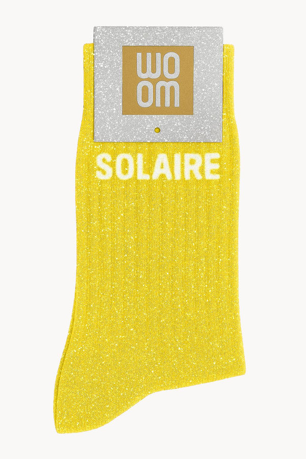 "Solaire" Sequin Socks - Yellow