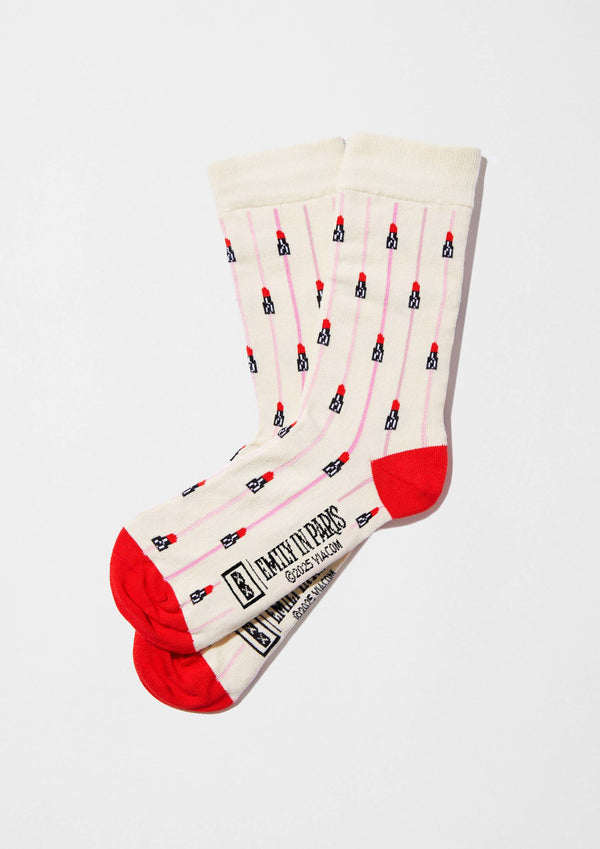 Chaussettes BeEmilyInParis Rouge à lèvres