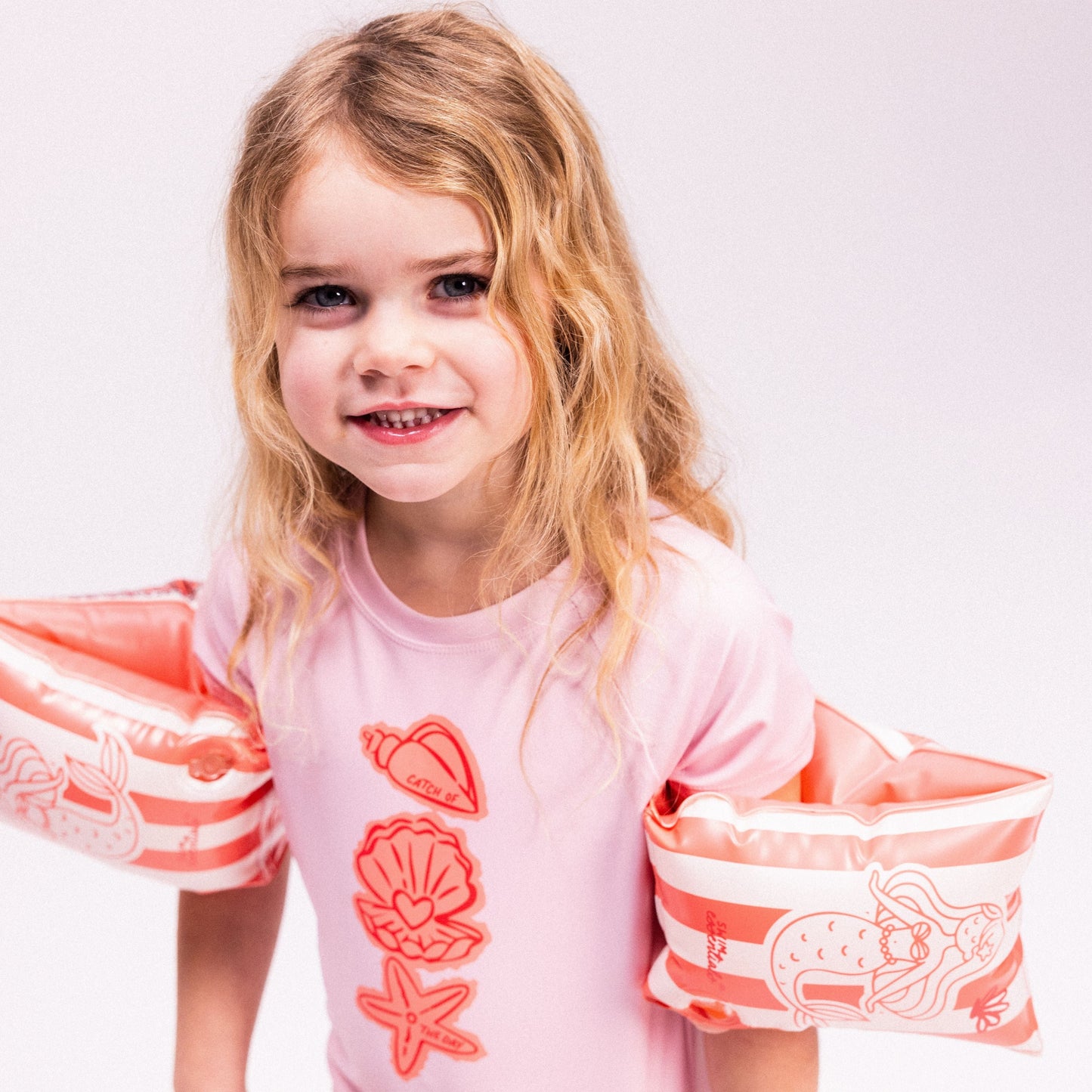 Swimming T-Shirt Short Sleeves - Pink - Coastal Charm