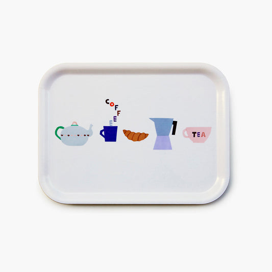 COFFEE & TEA Rectangular Serving Tray - 27x20 cm