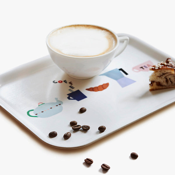 COFFEE & TEA Rectangular Serving Tray - 27x20 cm