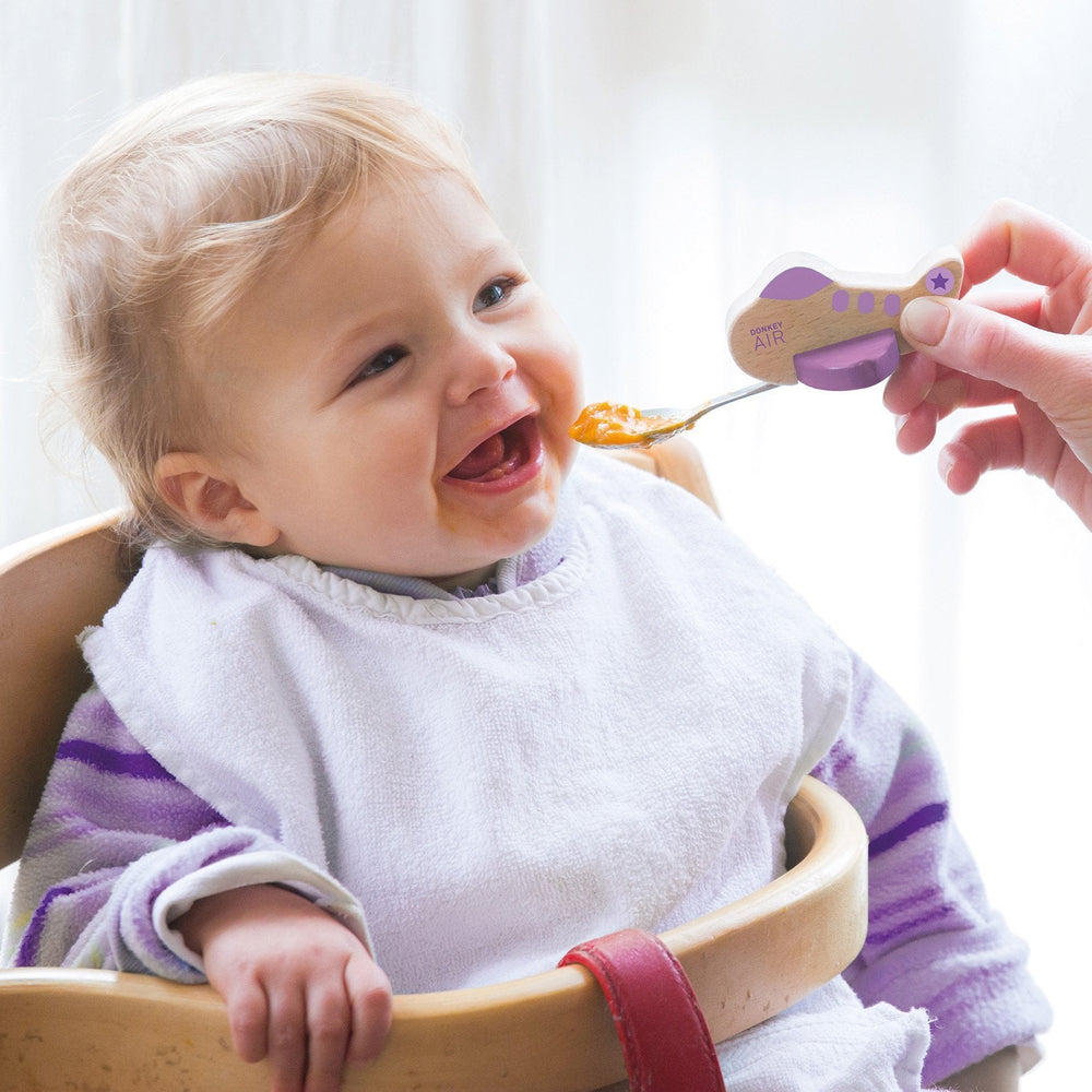 Children's spoon purple plane