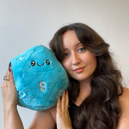 Peluche Squishable – Dé D20 Bleu