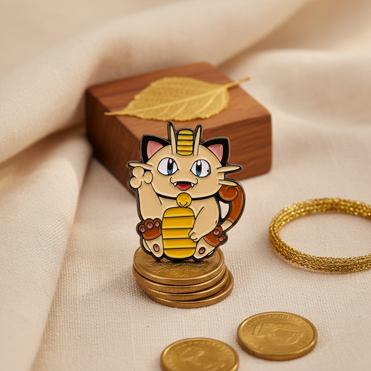 Lucky Cat Meowth Pin