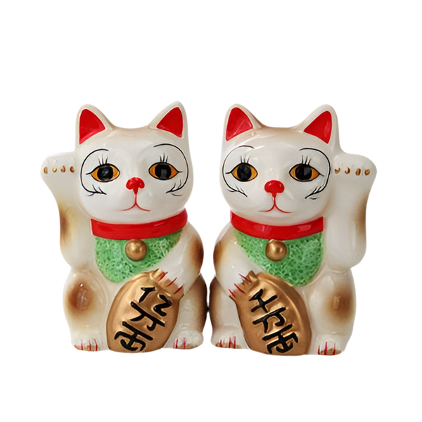 Salière et poivrière Chats Chanceux Blanc