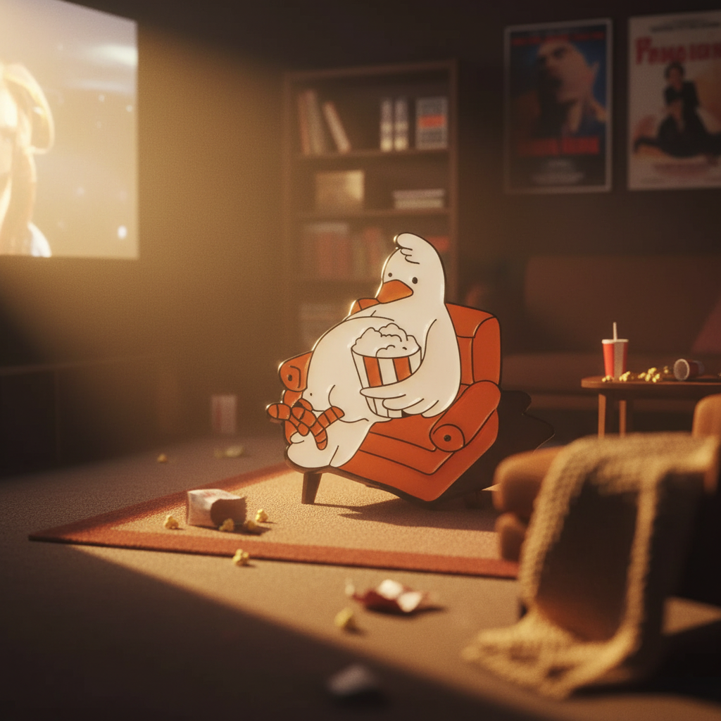 Pin's Canard Blanc Film et Chill