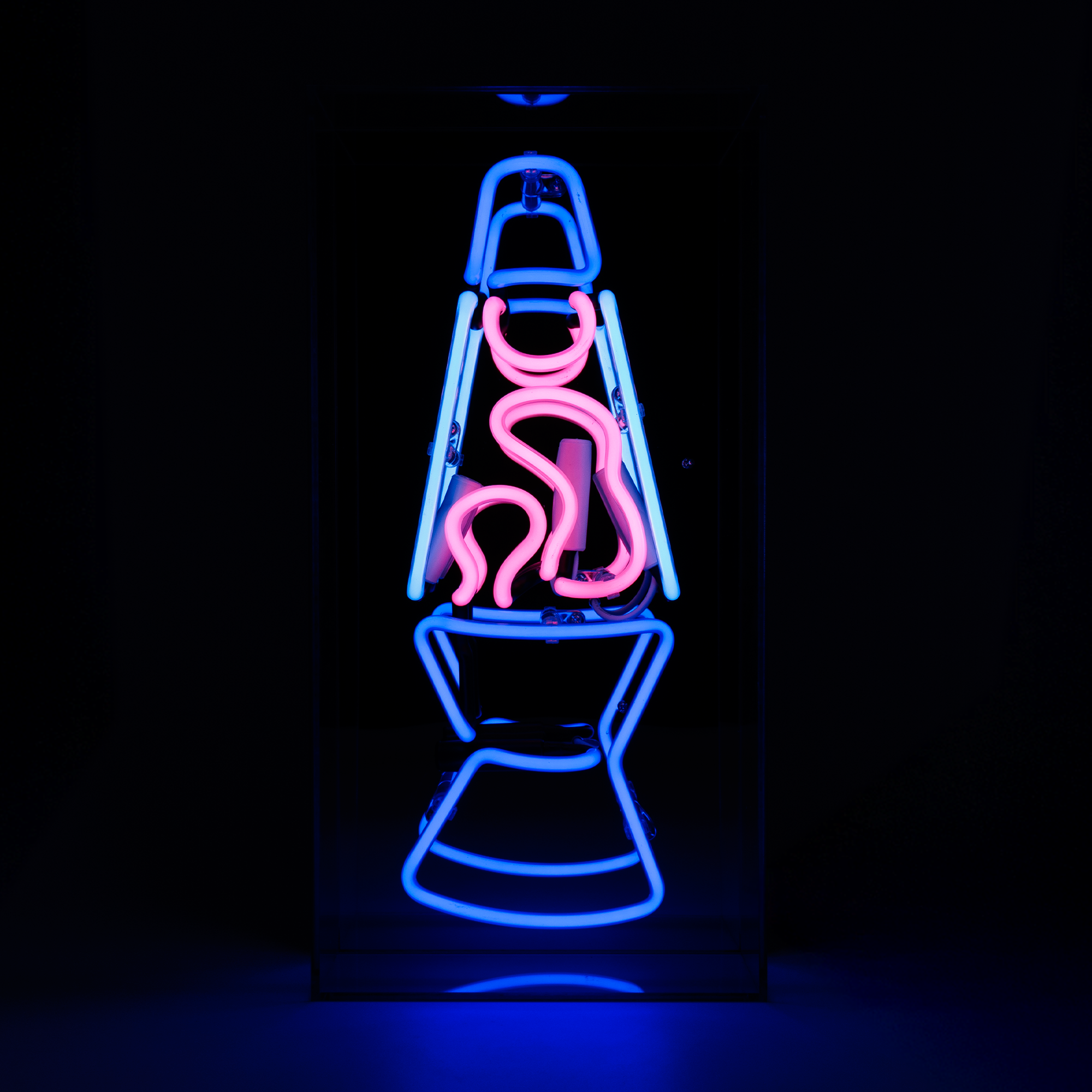 'Lava Lamp Blue' Neon Box Sign