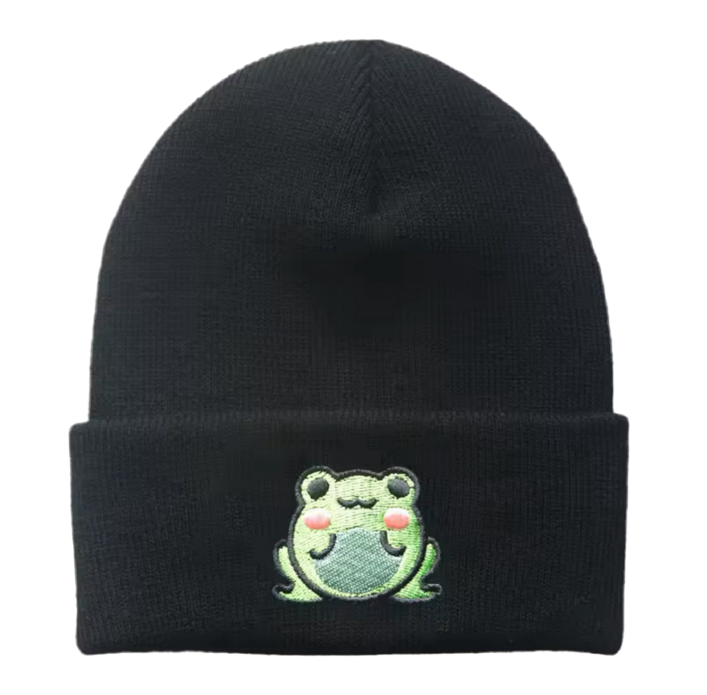 Bonnet Grenouille Kawaii Brodée