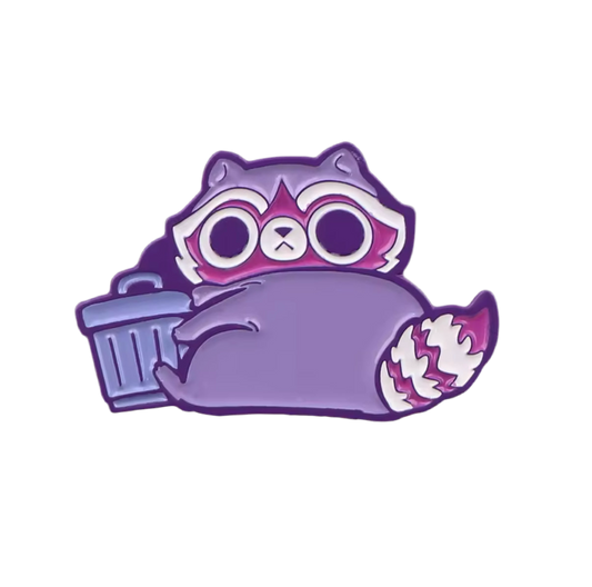 pin s raton laveur violet