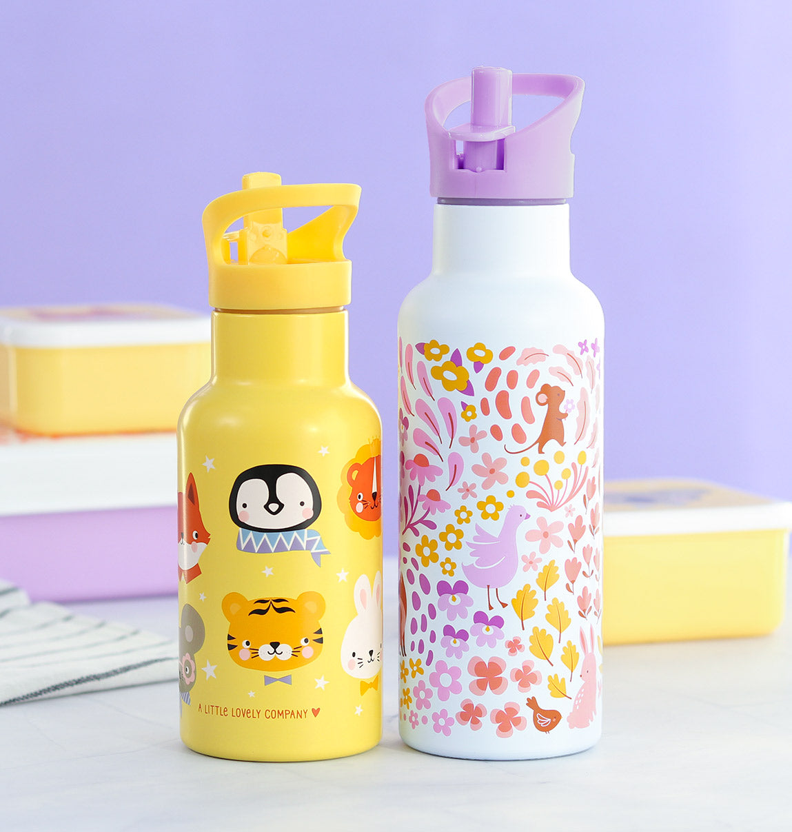 Gourde enfant en inox - Amis des animaux – vue 6 – A Little Lovely Company