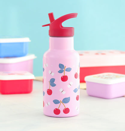 Gourde enfant en inox - Cerises – vue 6 – A Little Lovely Company