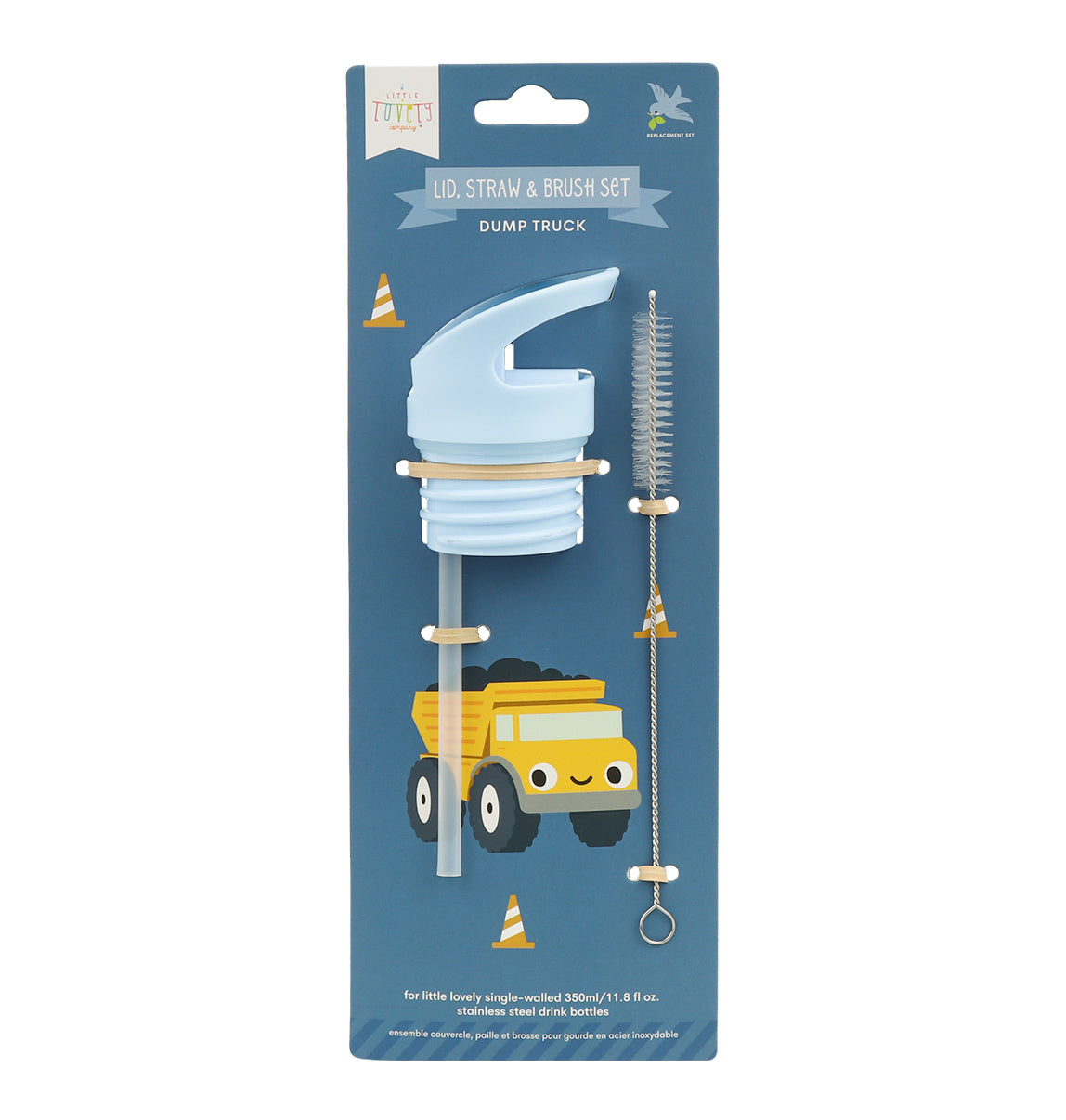 Kit bouchon, paille et goupillon - Camion-benne – vue 2 – A Little Lovely Company