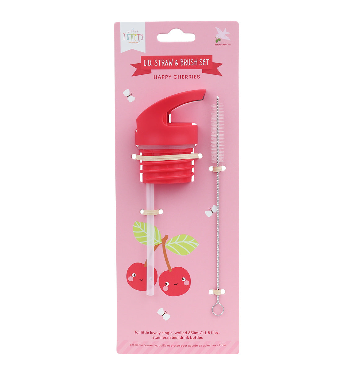 Kit bouchon, paille et goupillon - Cerises joyeuses