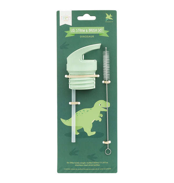 Kit bouchon, paille et goupillon - Dinosaure – vue 2 – A Little Lovely Company