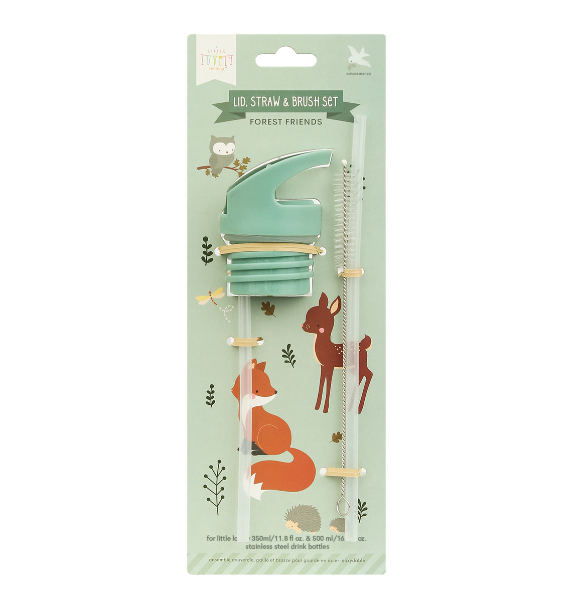 Kit bouchon, paille et goupillon - Amis de la forêt – vue 2 – A Little Lovely Company