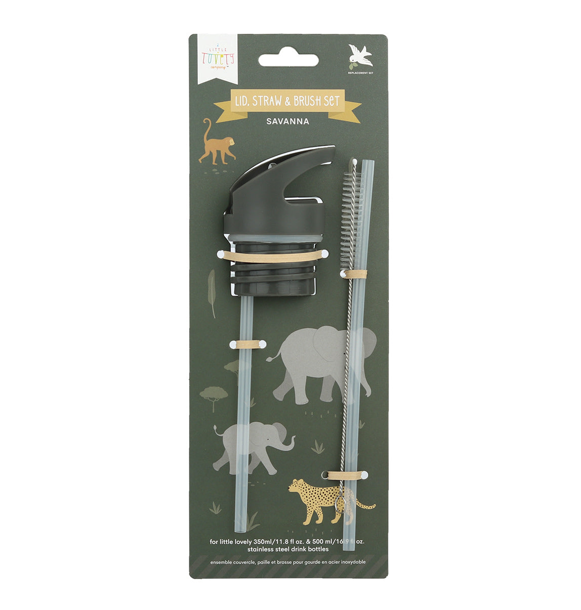 Kit bouchon, paille et goupillon - Savane – vue 3 – A Little Lovely Company