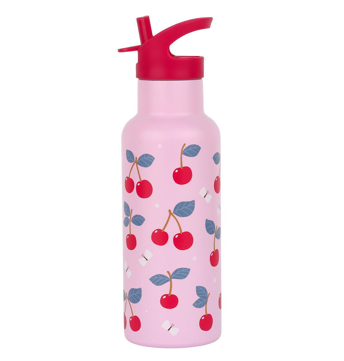 Gourde XL en inox - Cerises – vue 4 – A Little Lovely Company