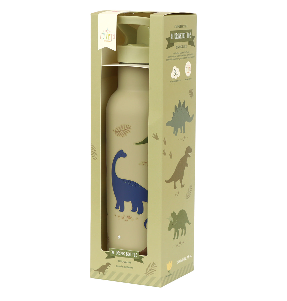 Gourde XL en inox - Dinosaures – vue 5 – A Little Lovely Company
