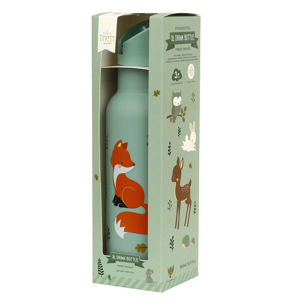 Gourde XL en inox - Amis de la forêt – vue 5 – A Little Lovely Company
