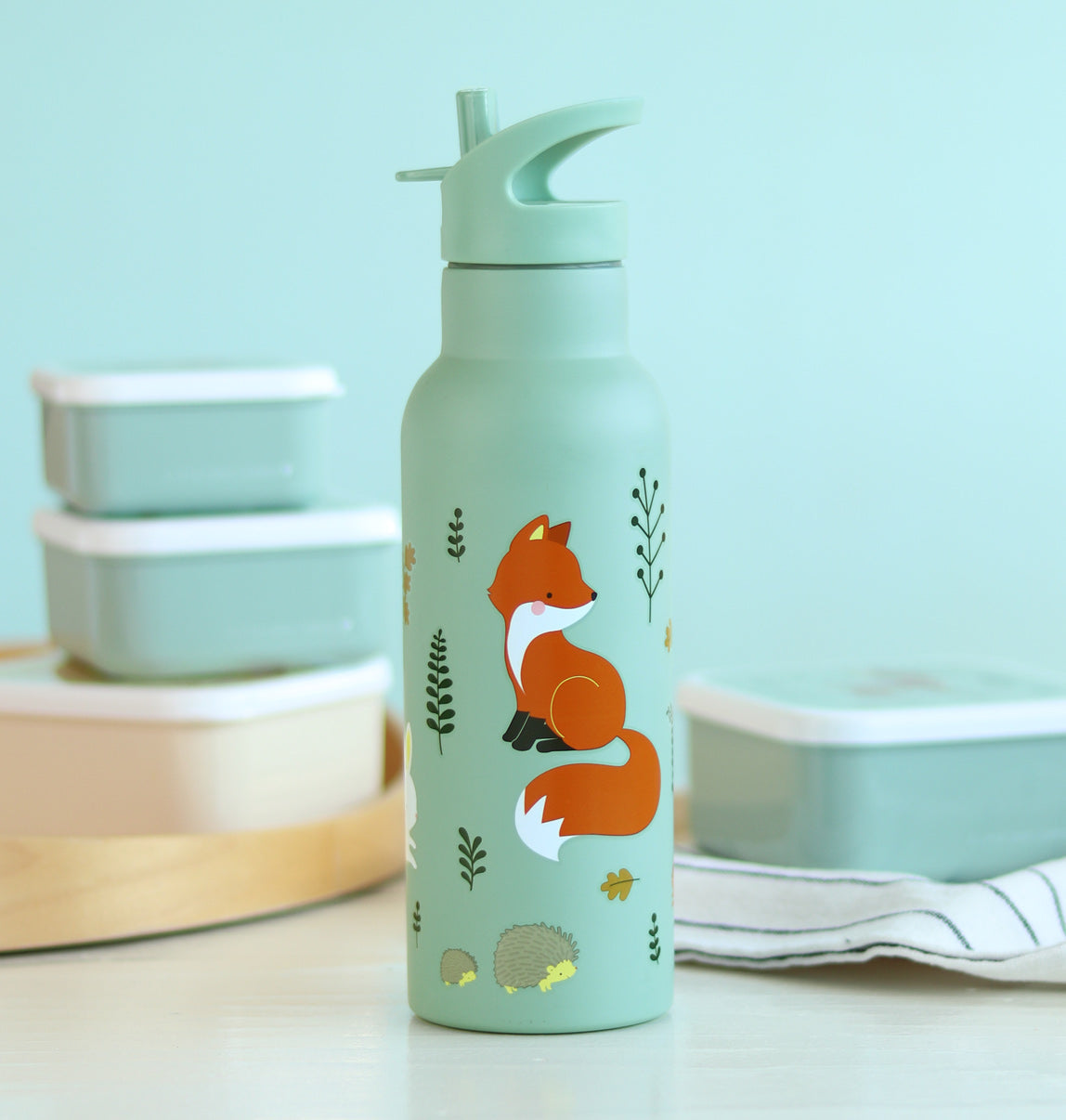 Gourde XL en inox - Amis de la forêt – vue 2 – A Little Lovely Company