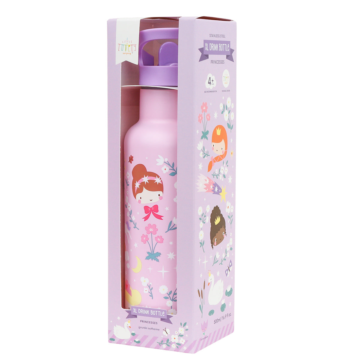 Gourde XL en inox - Princesses – vue 6 – A Little Lovely Company