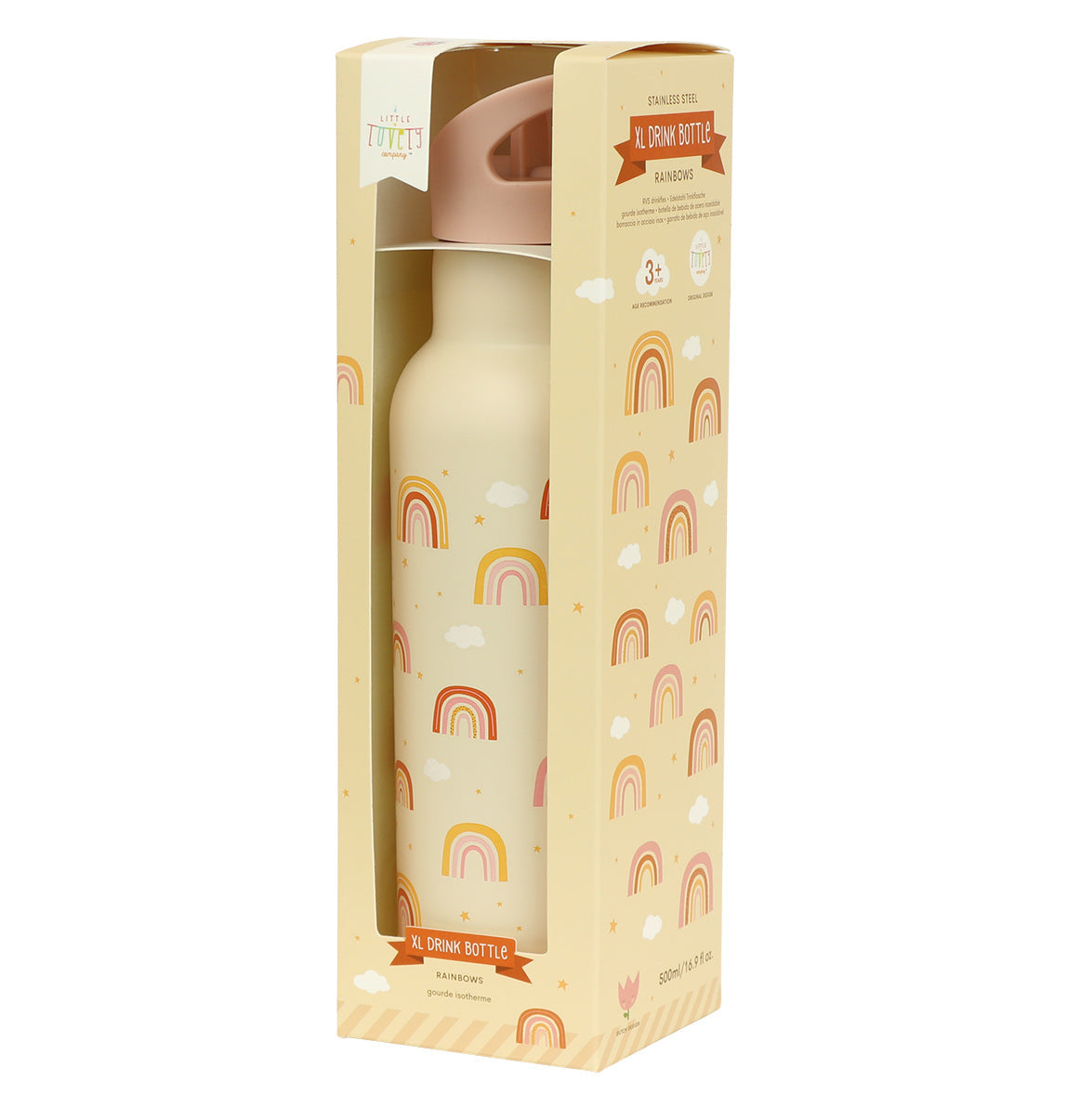 Gourde XL en inox - Arcs-en-ciel – vue 5 – A Little Lovely Company