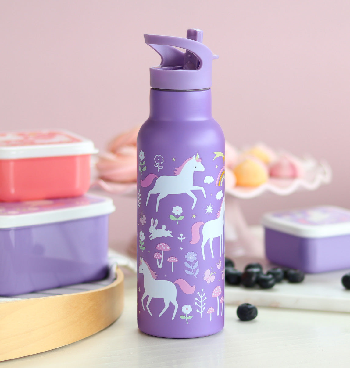 Gourde XL en inox - Unicorn Dreams – vue 2 – A Little Lovely Company