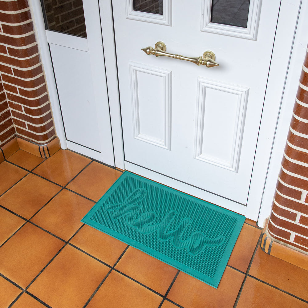 Paillasson en Caoutchouc « Hello » Vert