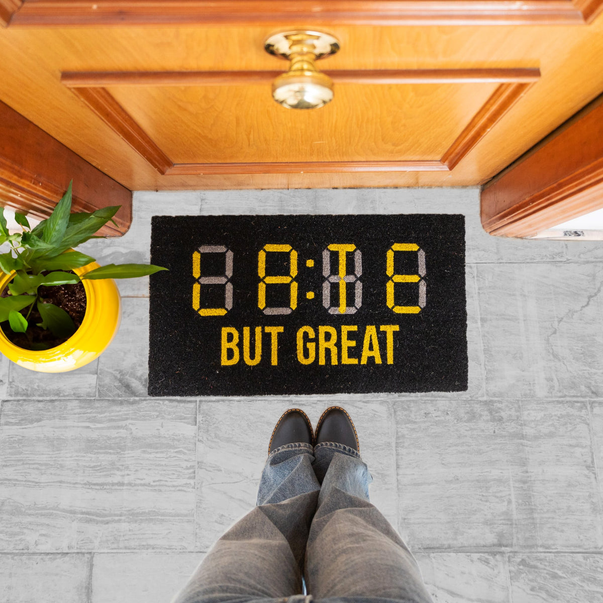 Doormat "Late but great"