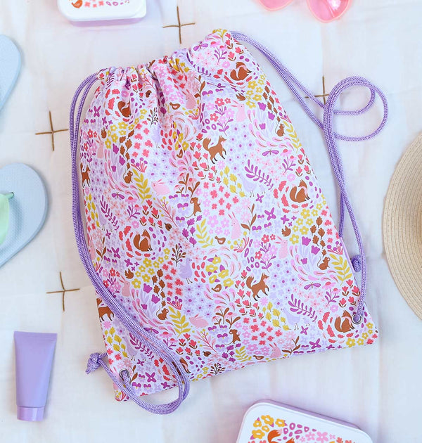 Sac à cordons enfant - Jardin fleuri – vue 2 – A Little Lovely Company