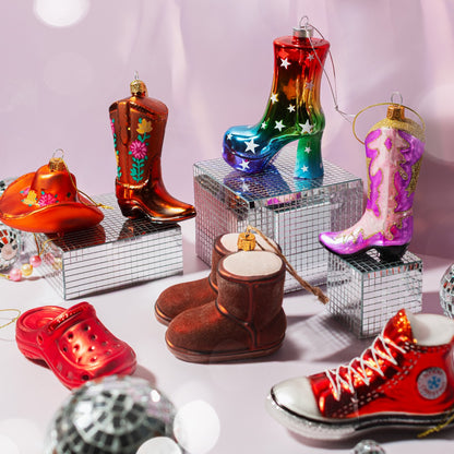 Pink Cowboy Boot Christmas Bauble