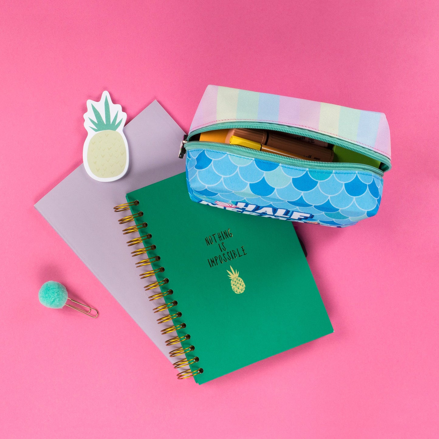 Half & Half Trousse scolaire ou de maquillage