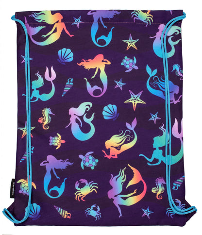 Personalized Drawstring Bag - Purple Mermaids