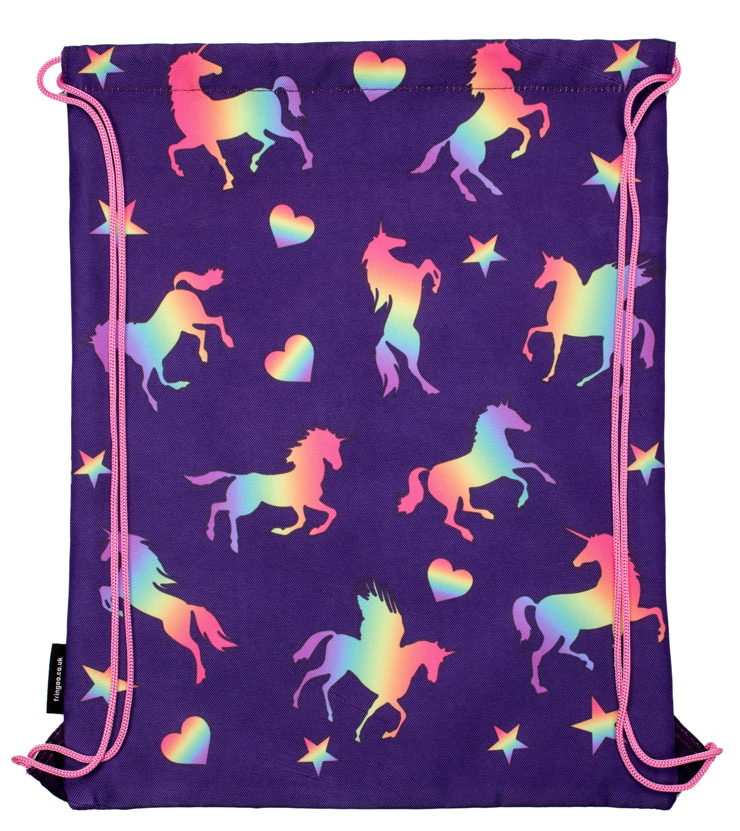 Personalized Drawstring Bag - Purple Unicorns