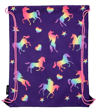 Personalized Drawstring Bag - Purple Unicorns