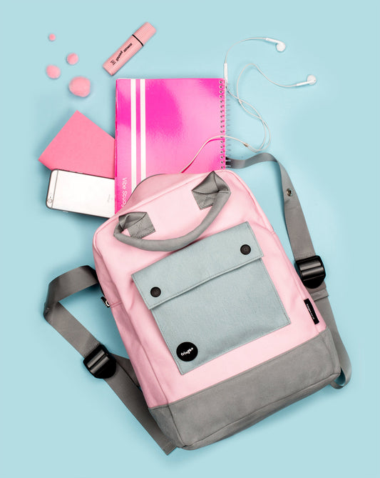 Sac à dos ado rose / gris