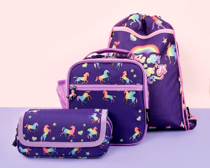 Personalized Drawstring Bag - Purple Unicorns