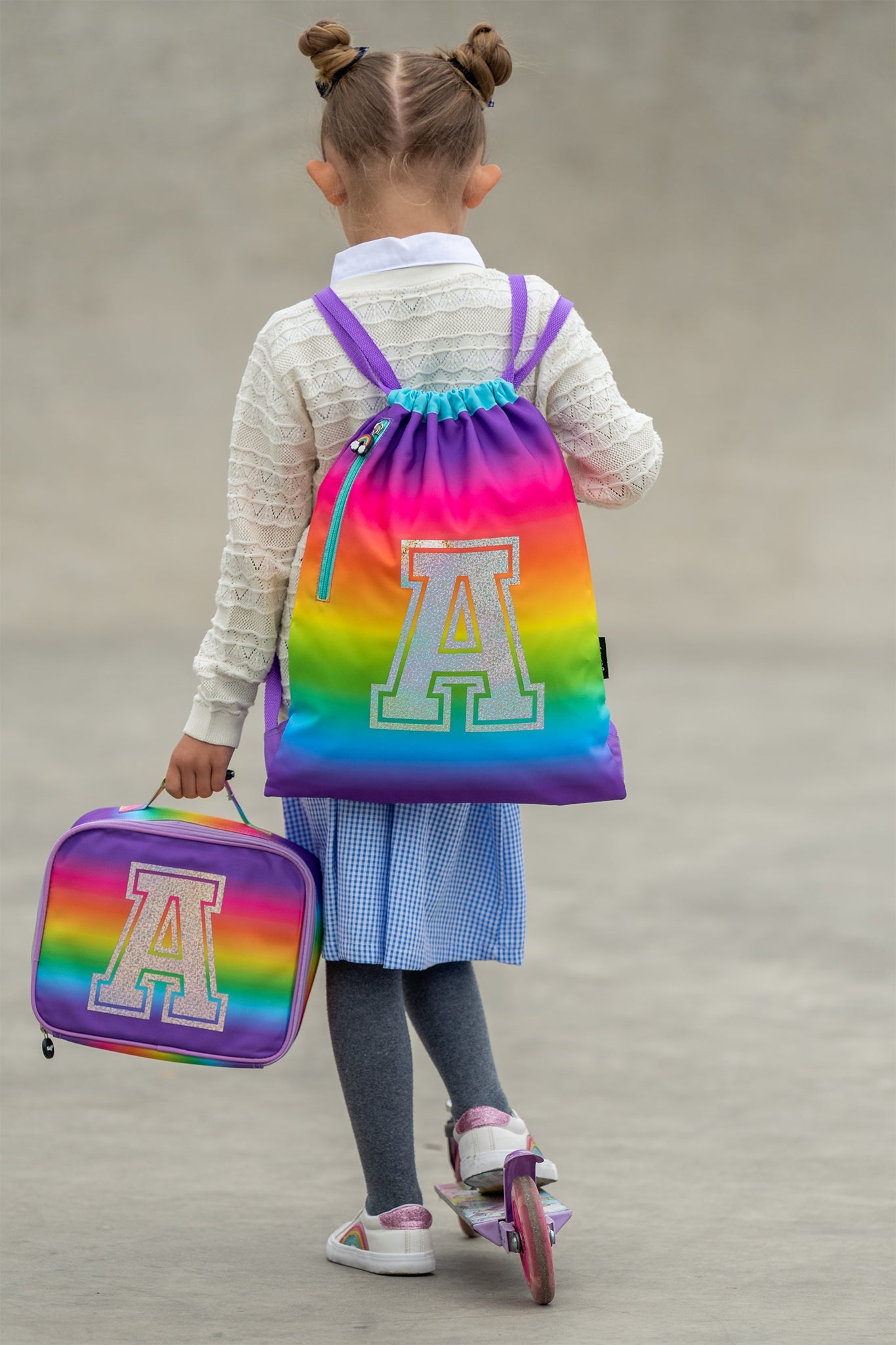 Personalised Rainbow Drawstring Bags