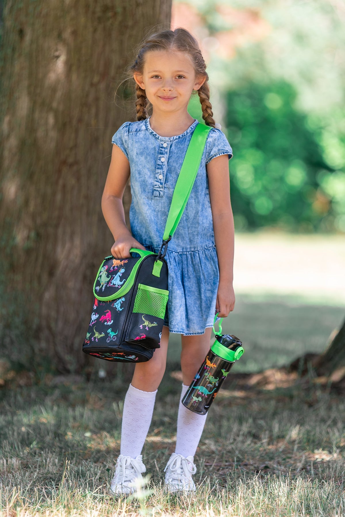 Strap Lunch Bags - Dinosaur Skaters