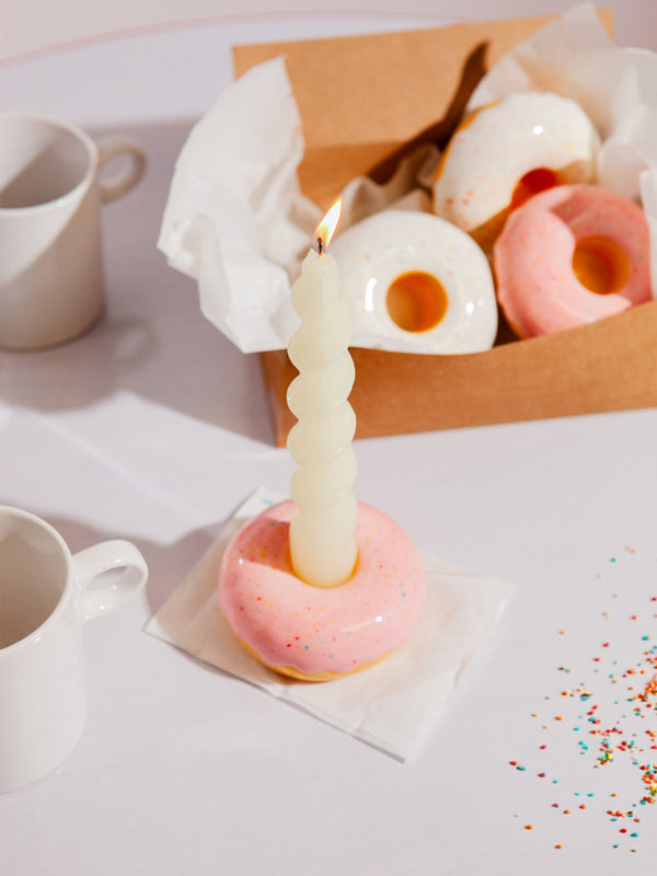 Bougeoir Donut Rose Fast Food
