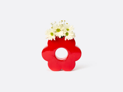 Vase with Red Daisies
