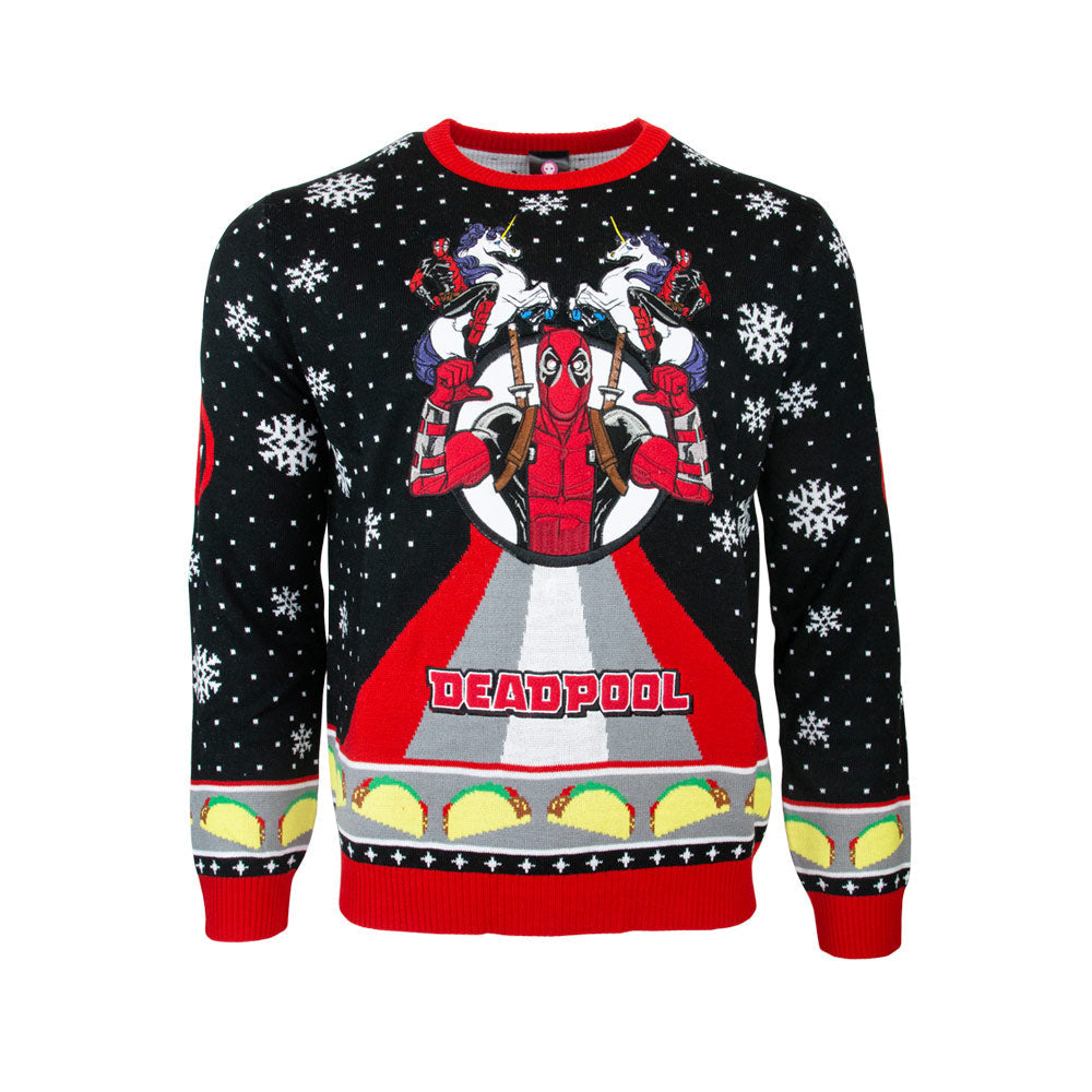 Maglione natalizio con unicorno di Deadpool
