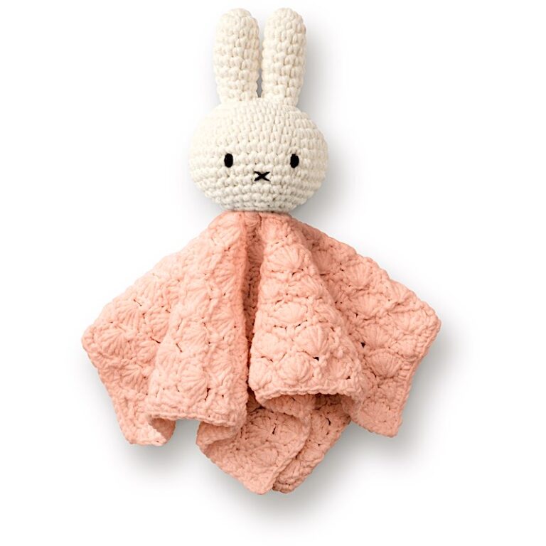 Doudou Vintage en Crochet Lapin Miffy - Rose pastel