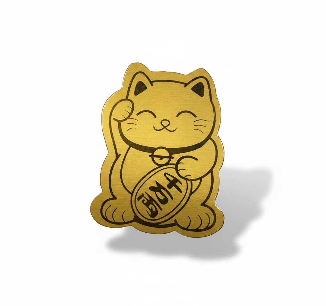 Adesivo gatto fortunato d'oro