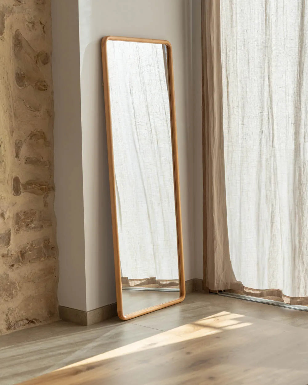 Rectangular wooden wall mirror - CRETA