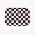 Espresso/Cream CHECKER Rectangular Serving Tray - 27x20 cm