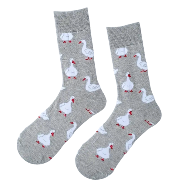 chaussettes grises canards blancs